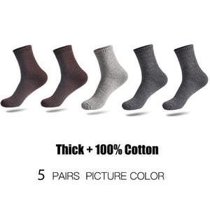 HSS Brand 100% Cotton Men Socks Thermal High Quality 5 Pairs
